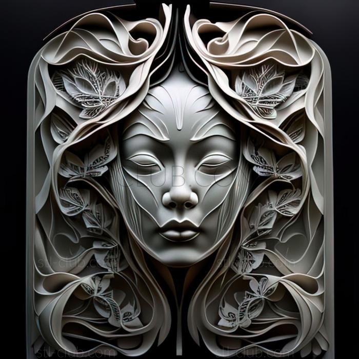 3D мадэль Стеклянная маска Сузуе Миучи (STL)